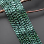 AAA Faceted Natural Green Burma Jade 3mm Rondelle Beads Ombre Gemstone 15.5" Strand