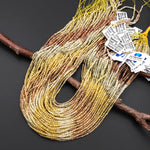 Faceted Genuine Natural Zircon Round Beads 2mm Champagne Gold Canary Yellow Coffee Diamond Beads Gemstone 15.5" Strand