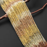 Faceted Genuine Natural Zircon Round Beads 2mm Champagne Gold Canary Yellow Coffee Diamond Beads Gemstone 15.5" Strand