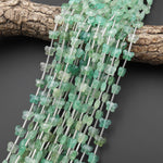 Faceted Natural African Green Chalcedony Butterfly Beads 10mm Carved Gemstone 15.5" Strand