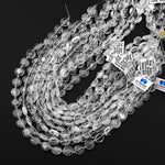 AAA Super Clear Real Genuine Natural Rock Crystal Quartz Smooth 12mm Coin Beads 15" Strand