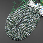 Translucent Natural Green Moss Agate Smooth 4mm Rondelle Beads 15.5" Strand