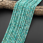 AAA Faceted Natural Peruvian Amazonite 4mm 5mm 6mm Thin Rondelle Beads Aqua Blue Gemstone 15.5" Strand