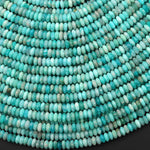 AAA Faceted Natural Peruvian Amazonite 4mm 5mm 6mm Thin Rondelle Beads Aqua Blue Gemstone 15.5" Strand