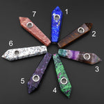 Handmade Natural Gemstone Crystal Smoking Pipe Fluorite Lapis Labradorite Rose Quartz Sodalite Ruby Zoisite Rock Quartz Goldstone Tiger Eye