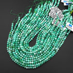 AAA Real Genuine Natural Green Emerald Gemstone Faceted 6mm Round Beads Gemstone From Colombia May Birthstone 15.5" Strand