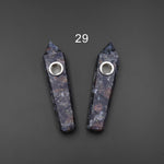 Handmade Natural Gemstone Crystal Smoking Pipe Fluorite Lapis Labradorite Rose Quartz Sodalite Ruby Zoisite Rock Quartz Goldstone Tiger Eye