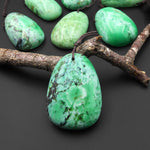 Natural Nevada Apple Green Variscite Rounded Trapezoid Oval Pendant Gemstone