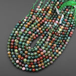 AAA Colorful Translucent Natural Indian Agate 6mm 8mm Faceted Round Gemstone Beads 15.5" Strand