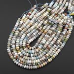 Faceted Natural Multicolor Blue Rusty Red Green Yellow Aquamarine 8mm 10mm Rondelle Beads 15.5" Strand