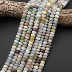 Faceted Natural Multicolor Blue Rusty Red Green Yellow Aquamarine 8mm 10mm Rondelle Beads 15.5" Strand