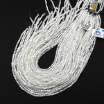 Natural White Mother of Pearl Shell Small Tube Spacer Beads 3mm 15.5" Strand
