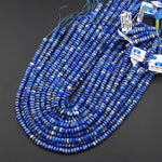 AAA Faceted Natural Denim Blue Lapis Beads 6mm hexagon Heishi Rondelle 15.5" Strand