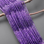 AAA Natural Purple Amethyst 4mm Faceted Round Beads Ombre Gemstone 15.5" Strand