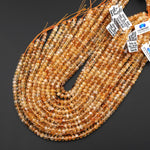 Faceted Natural Golden Yellow Citrine Thick Rondelle Beads 6mm 15.5" Strand