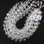 Natural Rock Quartz Crystal Hand Carved Cherry Blossom Flower Gemstone 3D 10mm Beads Strand