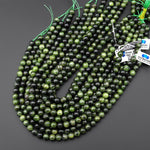 Natural Green Chrome Diopside 6mm 8mm 10mm Smooth Round Beads Gemstone 15.5" Strand b4351