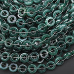 Natural Blue Green Guatemalan Jade 10mm Smooth Ring Circle Gemstone Focal Beads 15.5" Strand