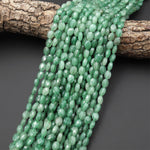 Faceted Natural Green Aventurine Oval Gemstone Beads 6x8mm 15.5" Strand