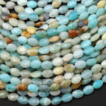 Faceted Natural Amazonite Oval Gemstone Beads 6x8mm 15.5" Strand