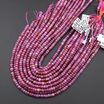 Real Genuine Natural Ruby Gemstone Smooth Rondelle 6mm Beads 15.5" Strand