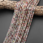 AAA Translucent Natural Rainbow Agate 4mm Smooth Heishi Beads Pastel Mauve Pink Mint Green Gemstone 15.5" Strand