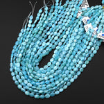 AAA Genuine Natural Blue Larimar 7x9mm Oval Beads From Dominican Republic 15.5" Strand