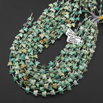 Faceted Natural Peruvian Turquoise Butterfly Beads 10mm Carved Gemstone 15.5" Strand