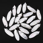 AAA Iridescent Hand Carved Natural White Mother of Pearl Feather Pendant