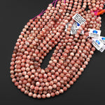 AAA Natural Pink Rhodochrosite Smooth 4mm 5mm 6mm 7mm 8mm 9mm 10mm Round Beads 15.5" Strand