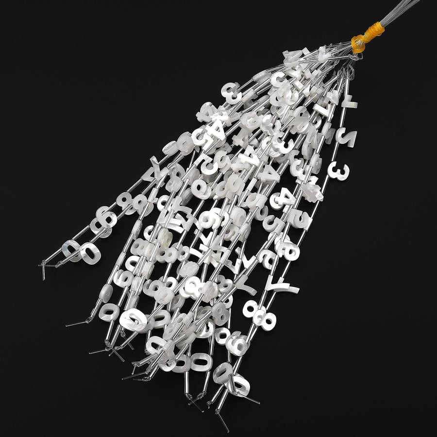 AAA Top Side Drilled Natural White Mother of Pearl Shell Beads 10 Numeric Number Numbers 6" Strand
