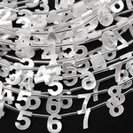 AAA Top Side Drilled Natural White Mother of Pearl Shell Beads 10 Numeric Number Numbers 6" Strand