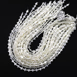 AAA Iridescent Carved Natural White Mother of Pearl Shell Cross Beads Vertically Drilled 15.5" Strand
