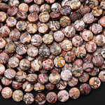 AAA Faceted Natural Leopard Skin Jasper 6mm 8mm Coin Beads Gemstone 15.5" Strand