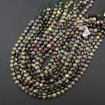 AAA Faceted Natural Dragon Blood Jasper 6mm 8mm Coin Beads Gemstone 15.5" Strand