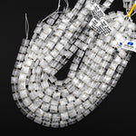 AAA Faceted Natural Rock Crystal Quartz Beads 10mm Square Cushion 15.5" Strand