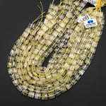 AAA Faceted Natural Lemon Quartz 10mm Square Cushion Beads Gemstone 15" Strand