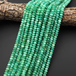 AAA Rare Faceted Natural Emerald Green Mica 6mm Rondelle Beads Gemstone 15.5" Strand