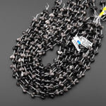 AAA Natural Silver Obsidian Heart 12mm Beads Gemstone Puffy Heart Vertically Drilled 15.5" Strand