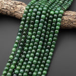 AAA Real Genuine Natural Green Russian Siberian Jade Smooth 8mm 10mm Barrel Drum Short Cylinder Beads 15.5" Strand