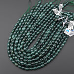 AAA Natural Guatemalan Dark Blue Green Jade Smooth Drum Barrel Beads 15.5" Strand