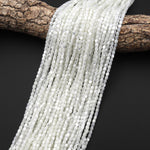 Natural White Mother of Pearl Shell Small Tube Spacer Beads 3mm 15.5" Strand