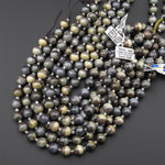 AAA Rare Natural Dendritic Jade 12mm 14mm Round Beads 15.5" Strand