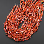 Rare Natural Moroccan Red Agate Irregular Chip Nugget Beads Gemstone 15.5" Strand