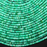 AAA Faceted Natural Green Emerald Gemstone 3mm 4mm Thin Rondelle Heishi Gemstone May Birthstone 15.5" Strand