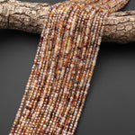 AAA Faceted Genuine Natural Zircon 3mm Cube Beads Champagne Gold Orange Canary Yellow Diamond Cut Gemstone 15.5" Strand