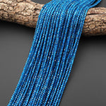AAA Natural Teal Blue Apatite Faceted 2mm Cube Beads Gemstone 15.5" Strand b4574