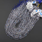 AAA Faceted Natural Labradorite 4mm Rondelle Beads 15.5" Strand B3819