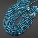 Natural Blue Apatite Tube Cylinder Beads 5x7mm 15.5" Strand