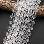 Natural Rock Quartz Crystal Hand Carved Cherry Blossom Flower Gemstone 3D 10mm Beads Strand